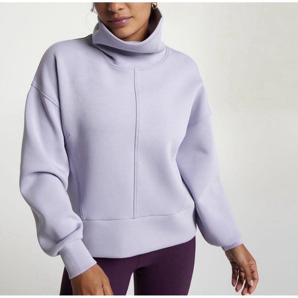 Calia Soft‎ Scuba Funnel Neck Sweatshirt Metal Lily Womens XXL